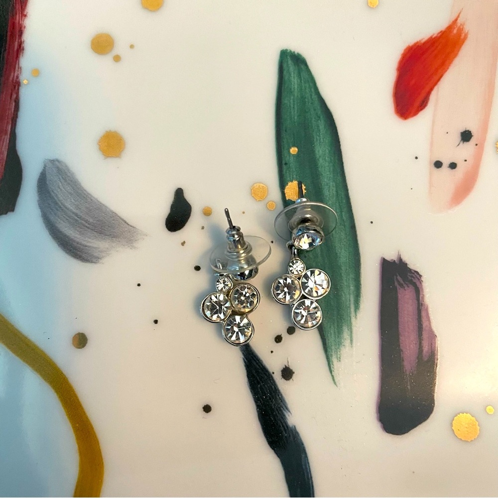 3 for $12 Delicate white gem earrings